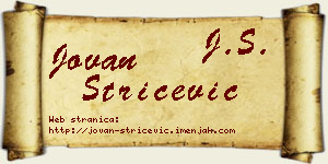 Jovan Stričević vizit kartica